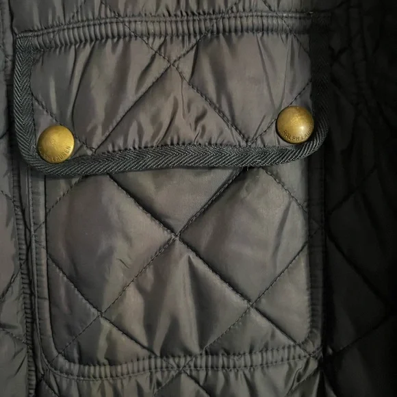 Polo Ralph Lauren Quilted Suede Patch Shooting Hunting Field Barn Jacket Blue- S - Picture 8 of 15